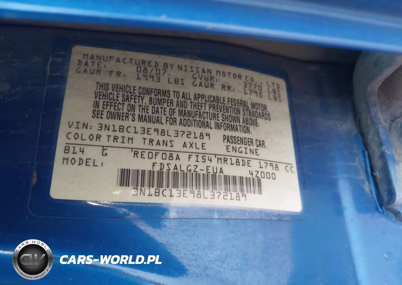 2008 Nissan Versa 1.8 Sl VIN:3N1BC13E98L372189 - 9