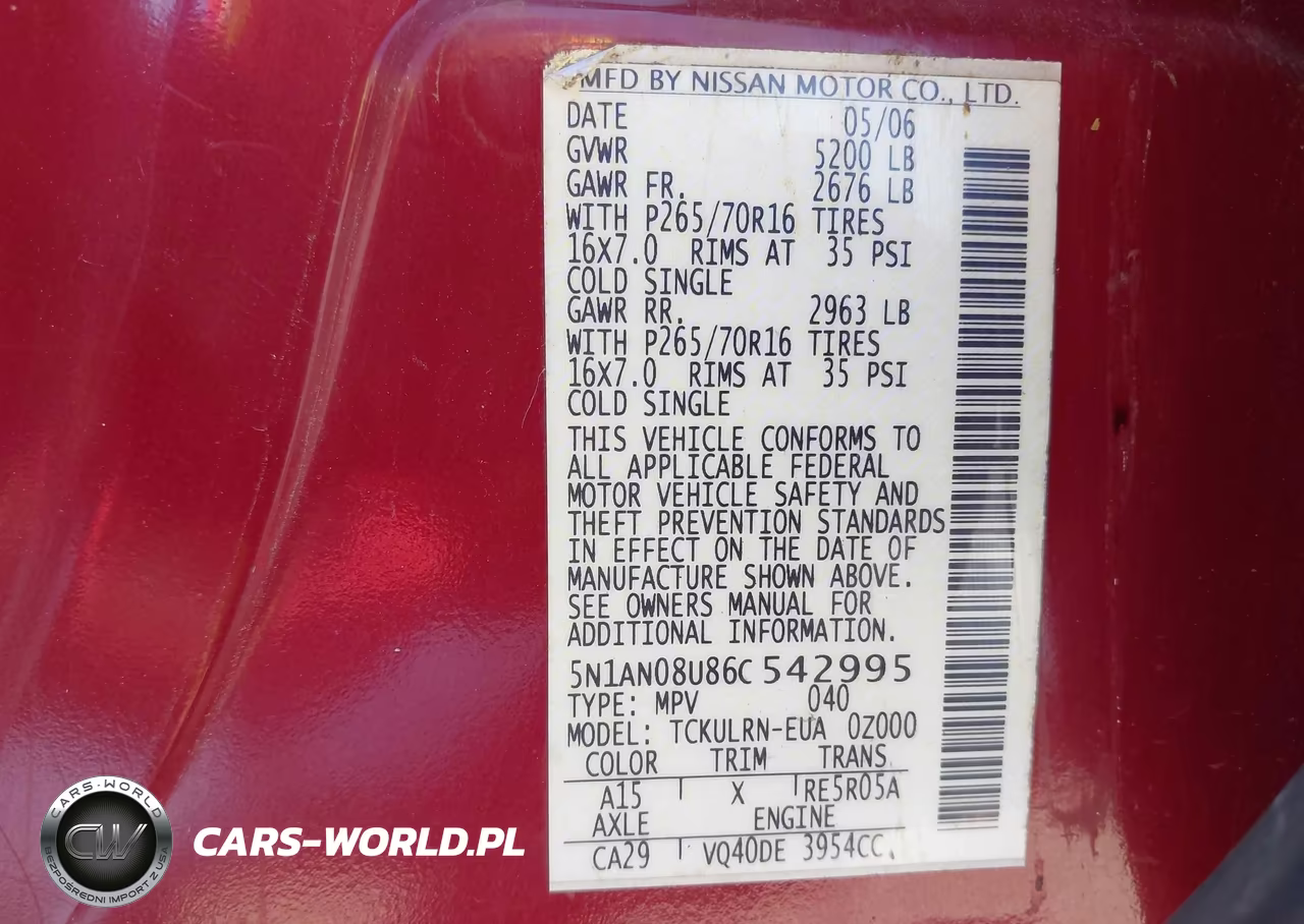 2006 Nissan Xterra S VIN:5N1AN08U86C542995 - 9
