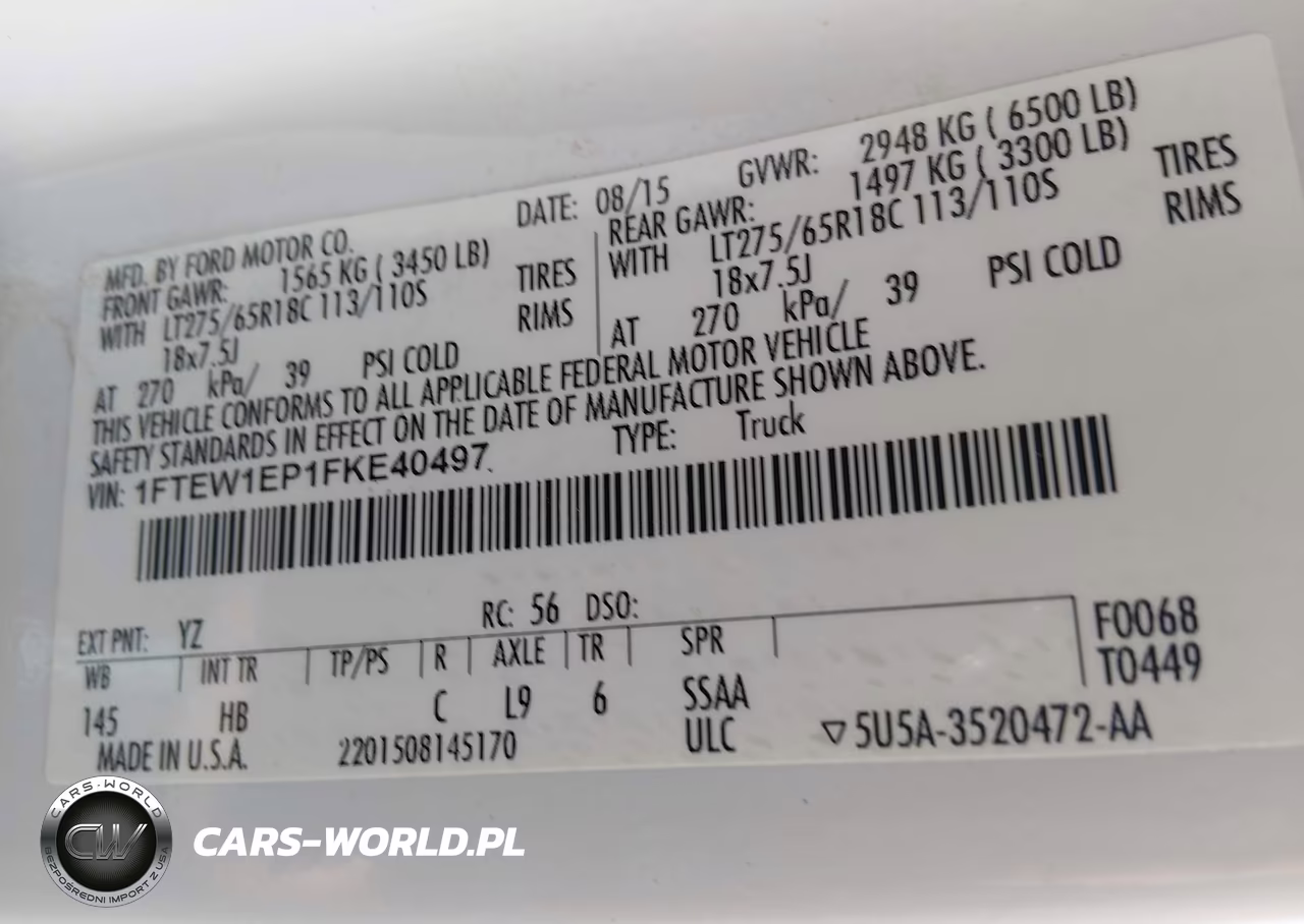2015 Ford F-150 Lariat VIN:1FTEW1EP1FKE40497 - 9