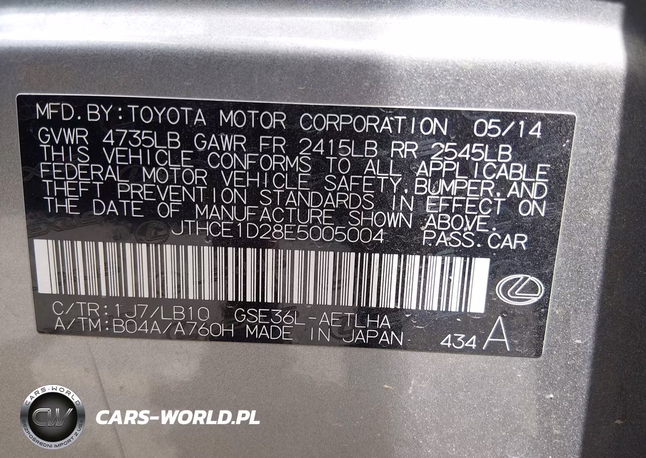 2014 Lexus Is 350 VIN:JTHCE1D28E5005004 - 9