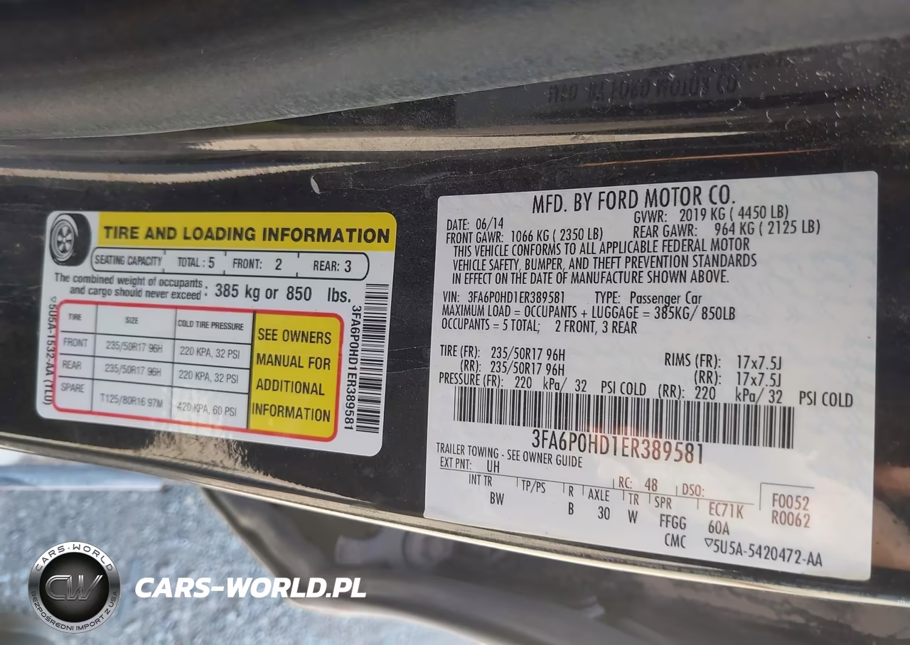 2014 Ford Fusion Se VIN:3FA6P0HD1ER389581 - 9