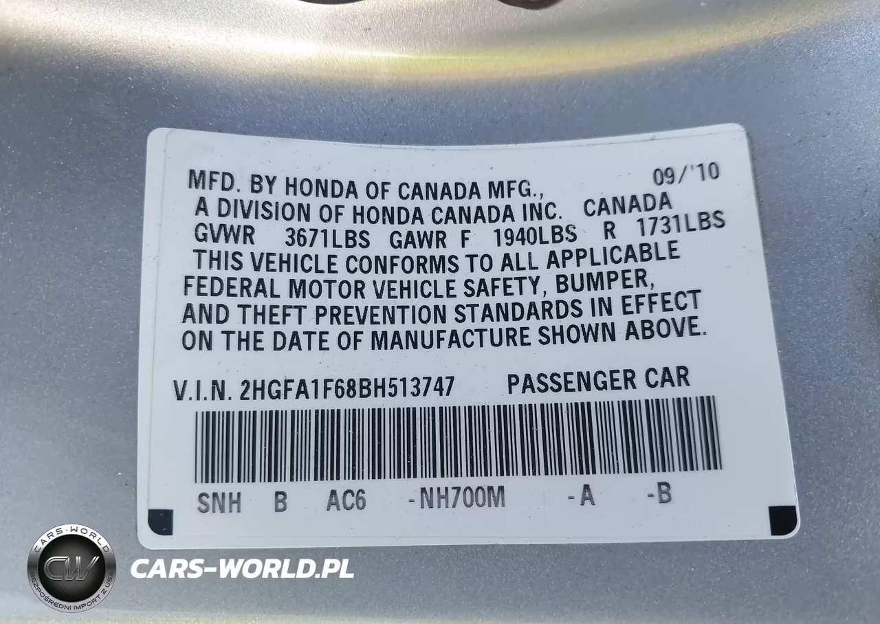 2011 Honda Civic Lx-S VIN:2HGFA1F68BH513747 - 9