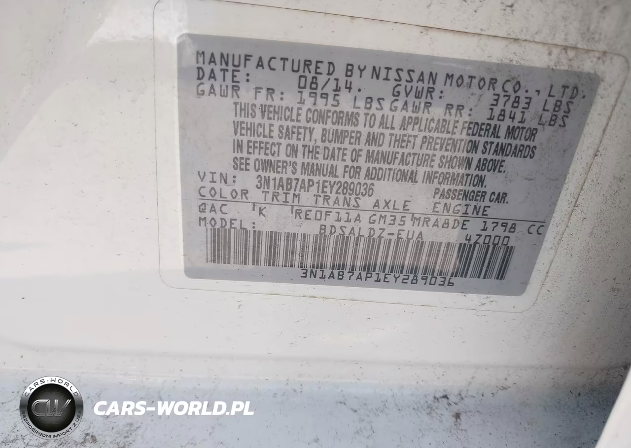 2014 Nissan Sentra Sv VIN:3N1AB7AP1EY289036 - 9