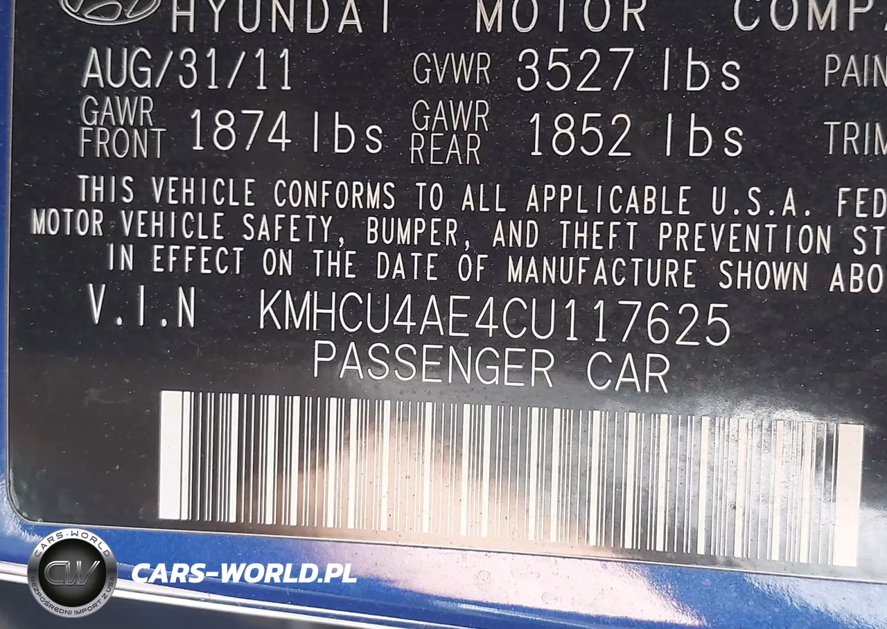 2012 Hyundai Accent Gls VIN:KMHCU4AE4CU117625 - 9