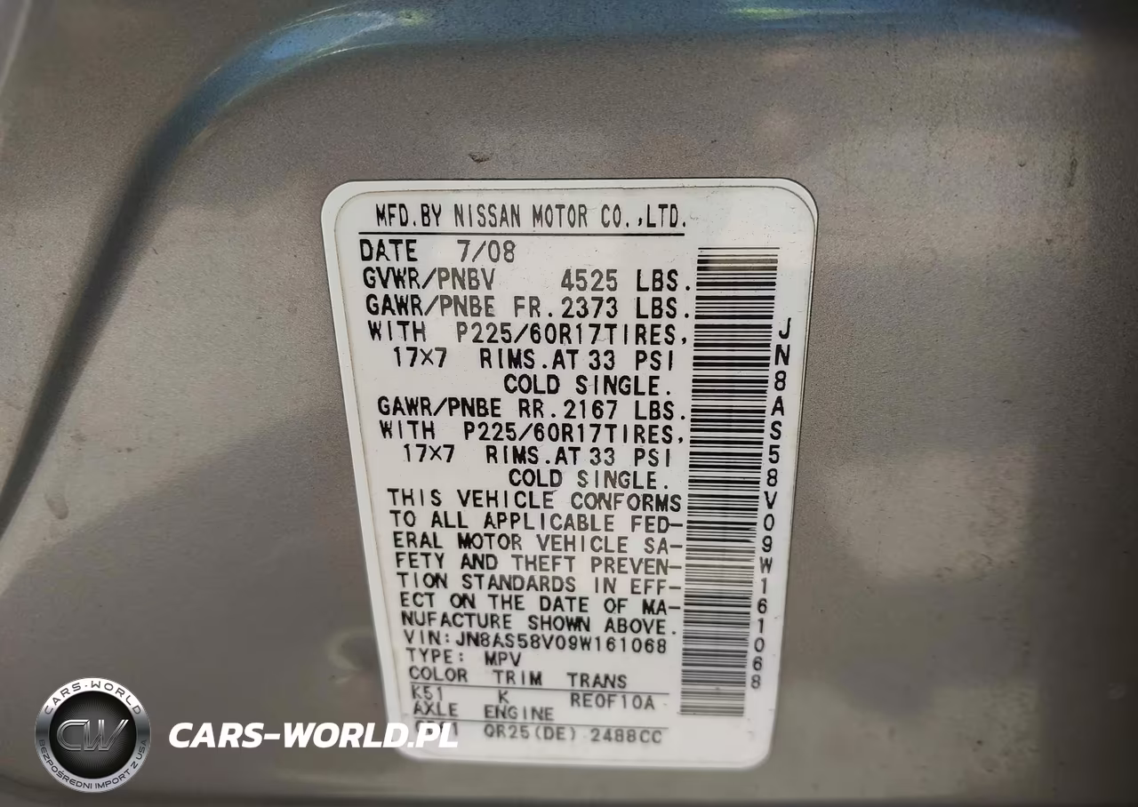 2009 Nissan Rogue Sl VIN:JN8AS58V09W161068 - 9