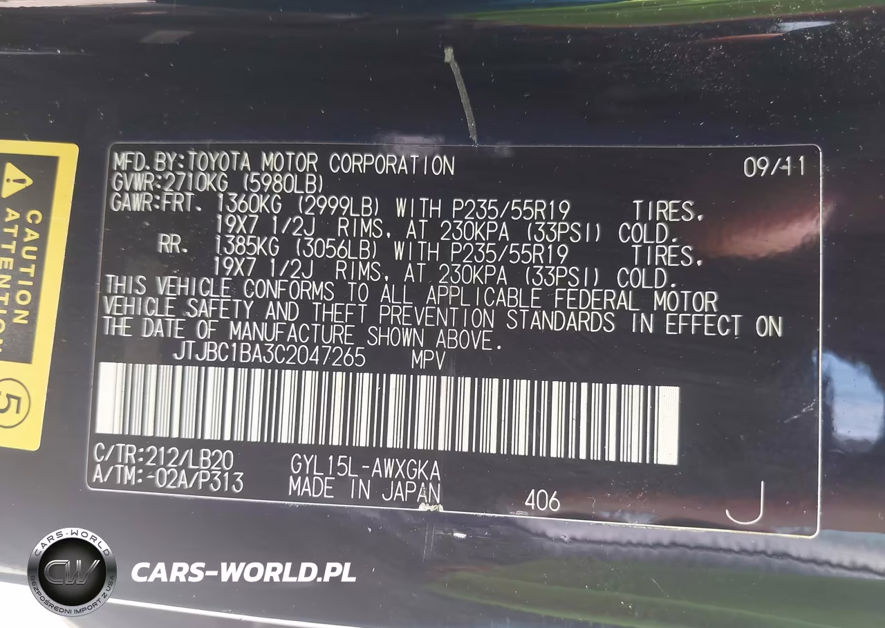 2012 Lexus Rx 450H VIN:JTJBC1BA3C2047265 - 9
