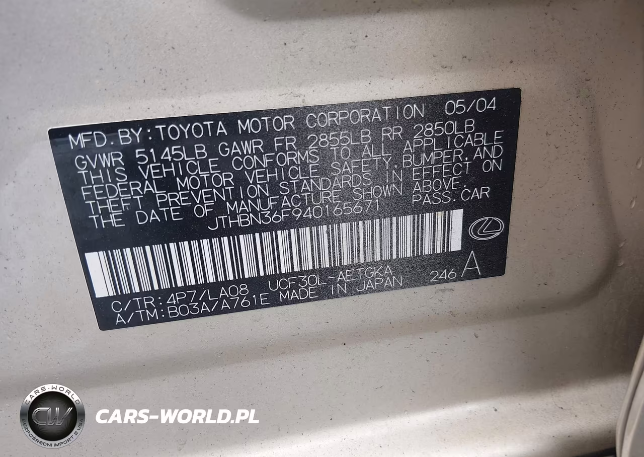2004 Lexus Ls 430 VIN:JTHBN36F940165671 - 9