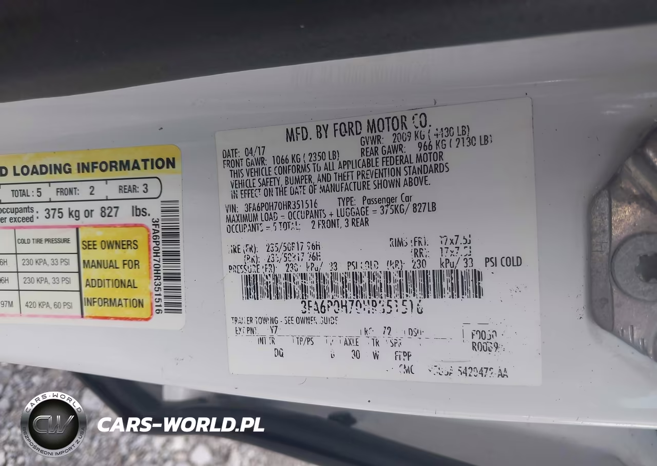 2017 Ford Fusion Se VIN:3FA6P0H70HR351516 - 9