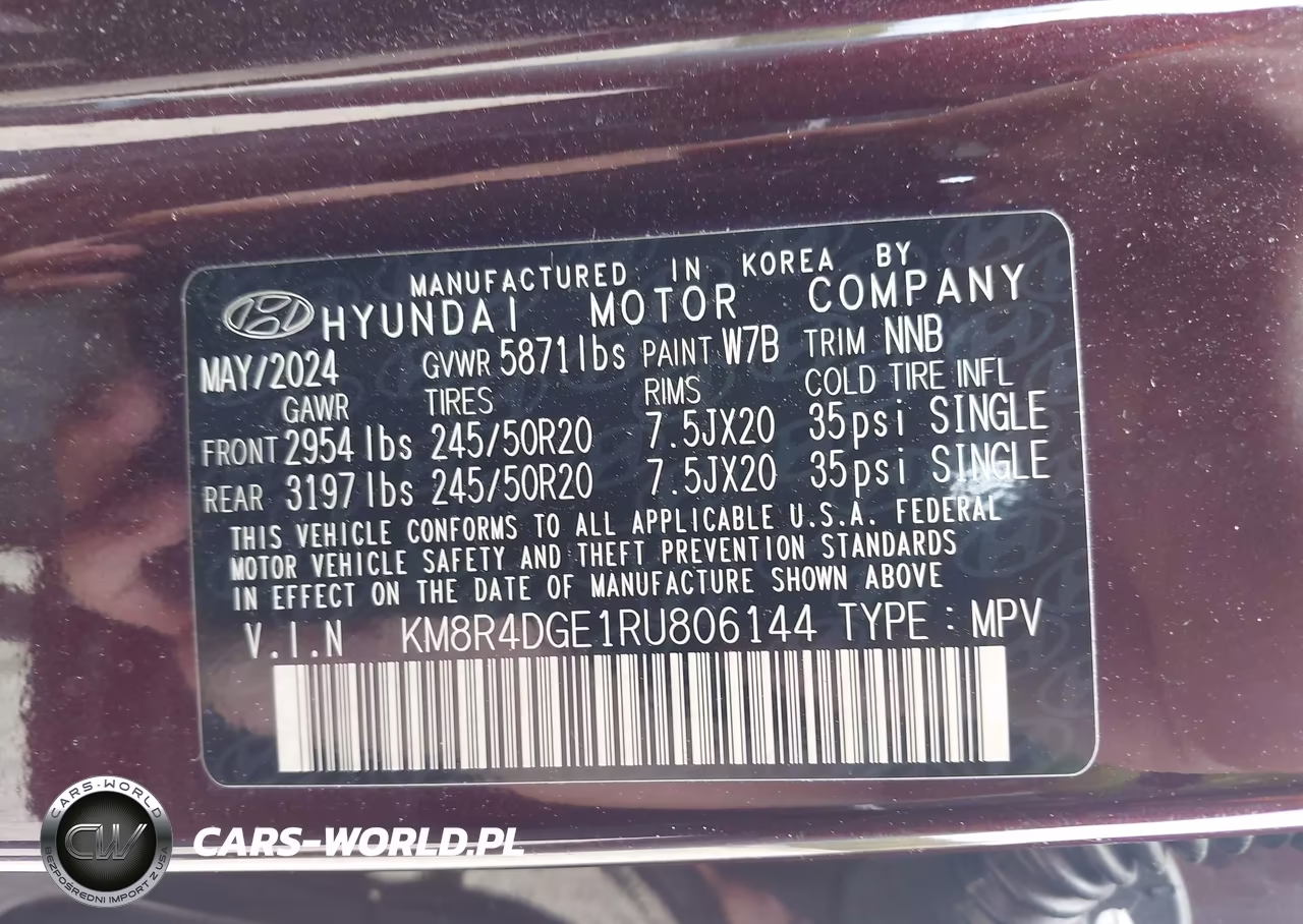 2024 Hyundai Palisade Sel VIN:KM8R4DGE1RU806144 - 9