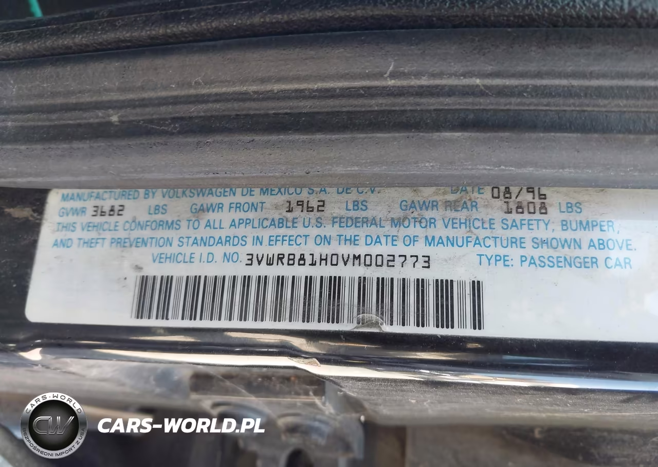 1997 Volkswagen Jetta Gl VIN:3VWRB81H0VM002773 - 9