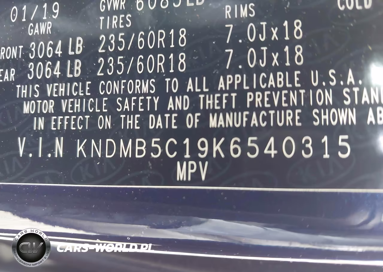 2019 Kia Sedona Ex VIN:KNDMB5C19K6540315 - 9