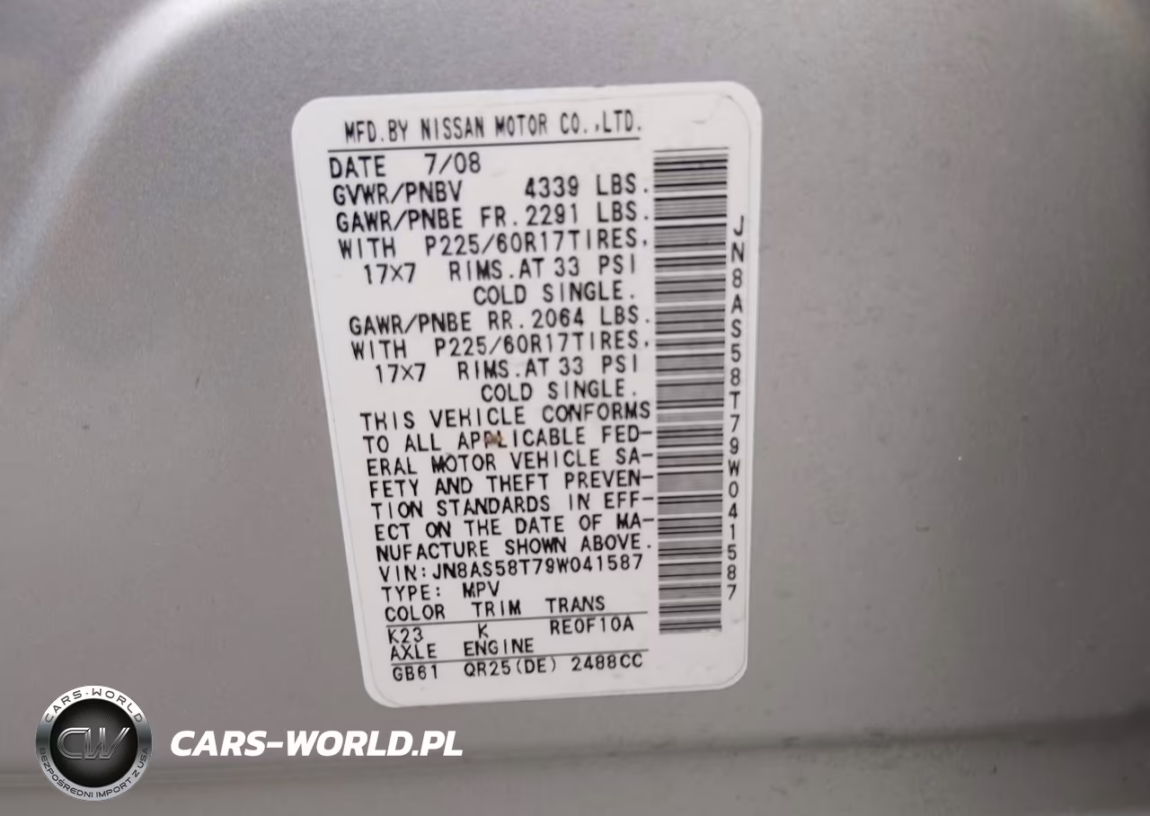 2009 Nissan Rogue Sl VIN:JN8AS58T79W041587 - 9