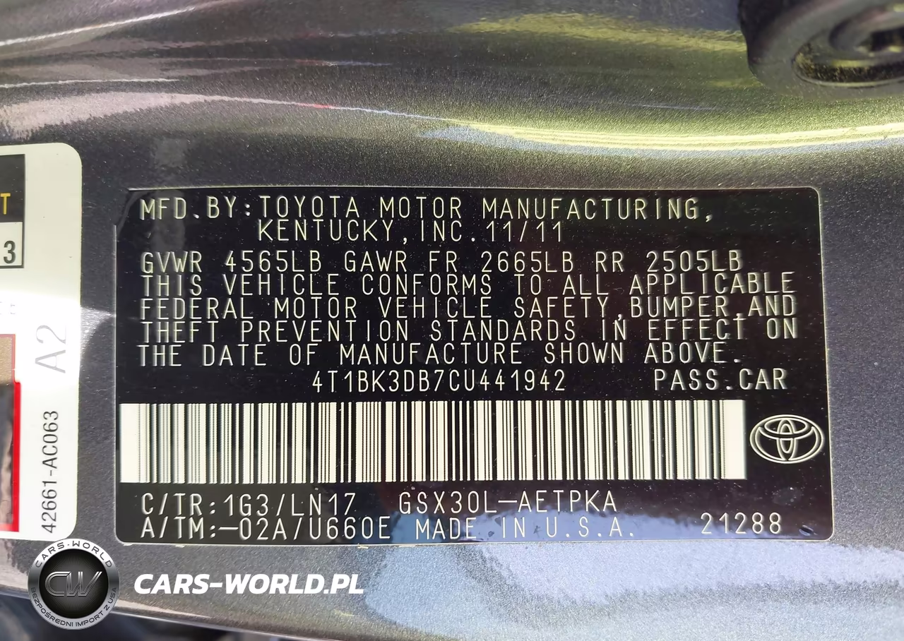 2012 Toyota Avalon Limited VIN:4T1BK3DB7CU441942 - 9