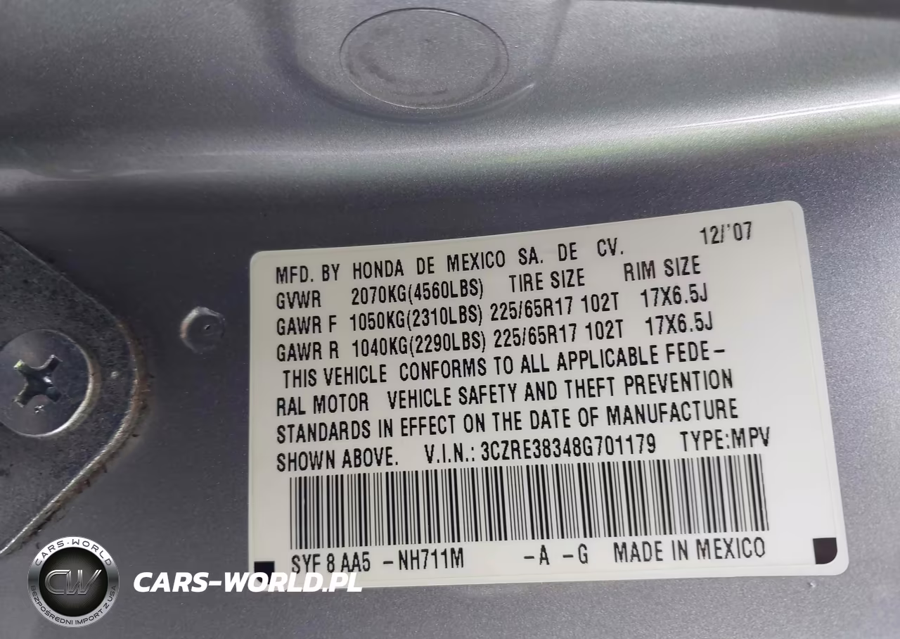 2008 Honda Cr-V Lx VIN:3CZRE38348G701179 - 9