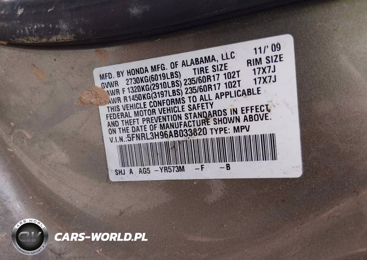 2010 Honda Odyssey Touring VIN:5FNRL3H96AB033820 - 9