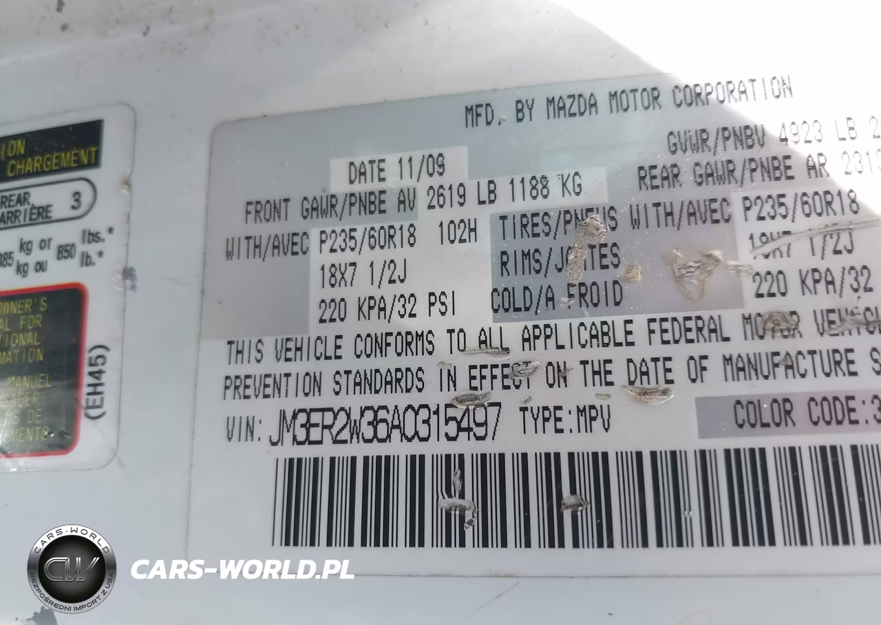 2010 Mazda Cx-7 S Touring VIN:JM3ER2W36A0315497 - 9