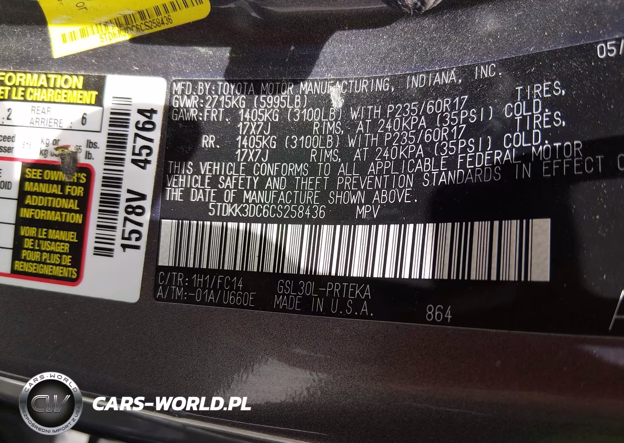 2012 Toyota Sienna Le V6 8 Passenger VIN:5TDKK3DC6CS258436 - 9