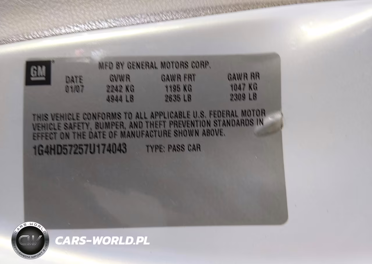 2007 Buick Lucerne Cxl VIN:1G4HD57257U174043 - 9