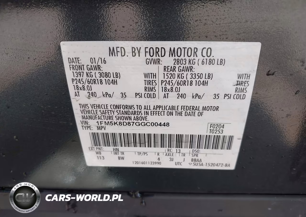 2016 Ford Explorer Xlt VIN:1FM5K8D87GGC00448 - 9