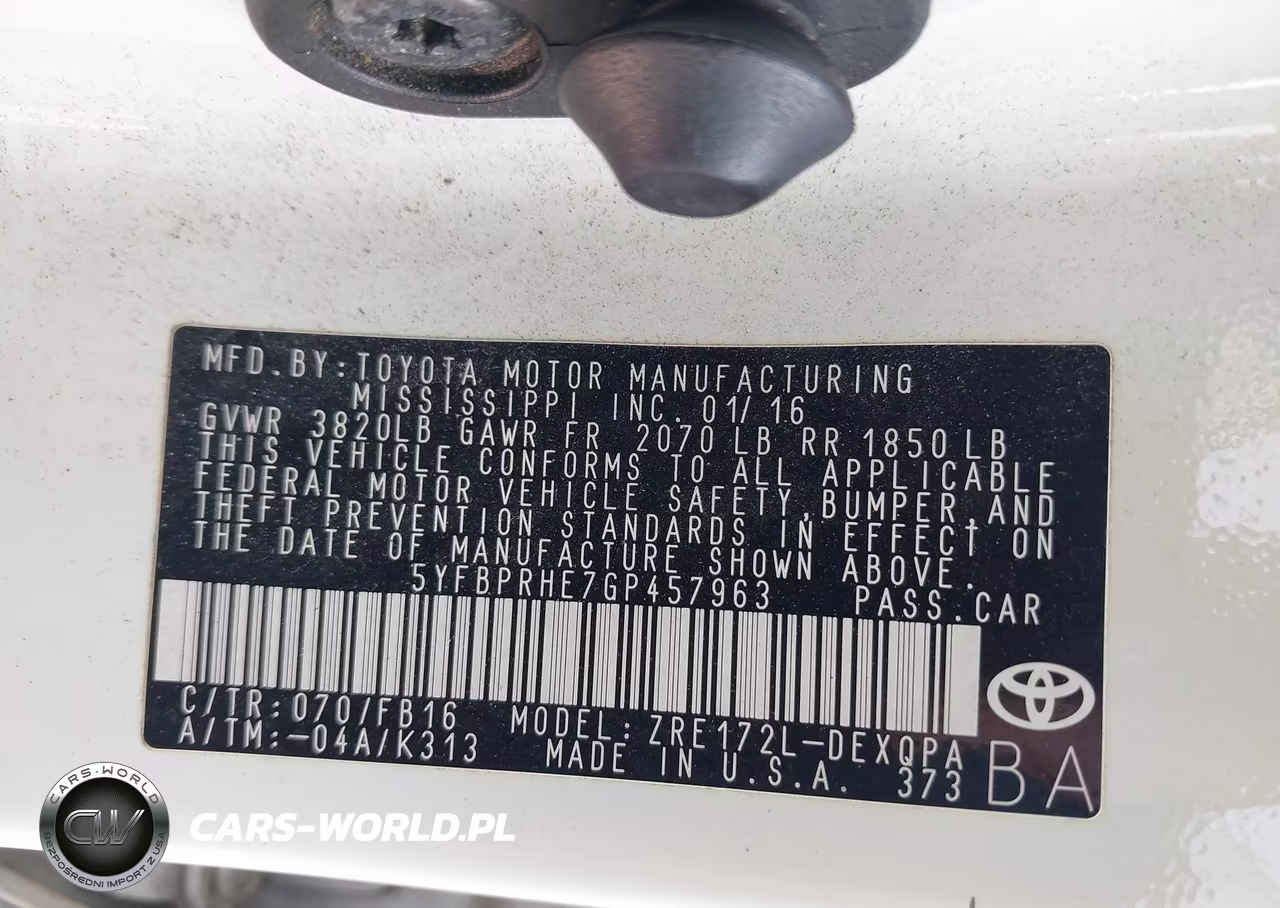 2016 Toyota Corolla Le Eco VIN:5YFBPRHE7GP457963 - 9