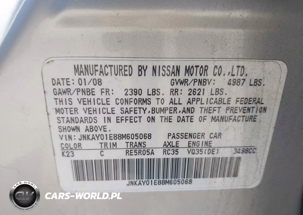 2008 Infiniti M35 VIN:JNKAY01E88M605068 - 9