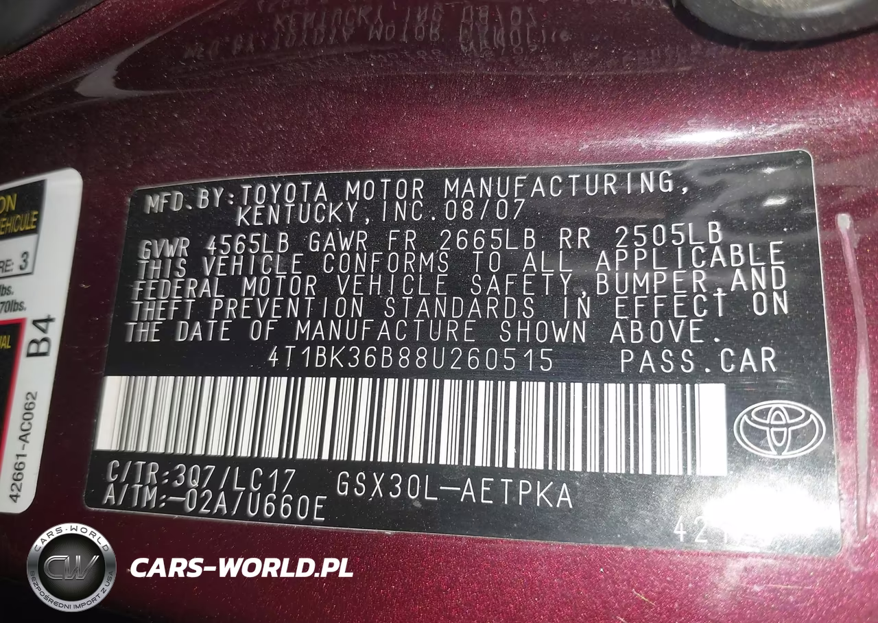 2008 Toyota Avalon Limited VIN:4T1BK36B88U260515 - 9