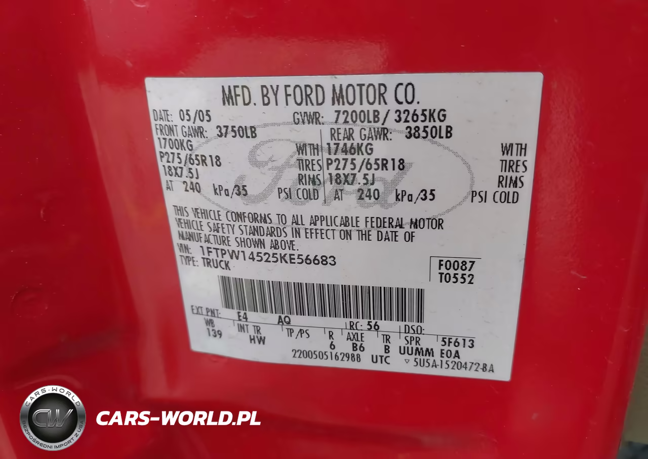 2005 Ford F-150 Fx4-Lariat-Xlt VIN:1FTPW14525KE56683 - 9