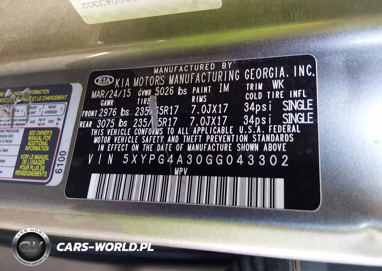 2016 Kia Sorento 2.4L L VIN:5XYPG4A30GG043302 - 9