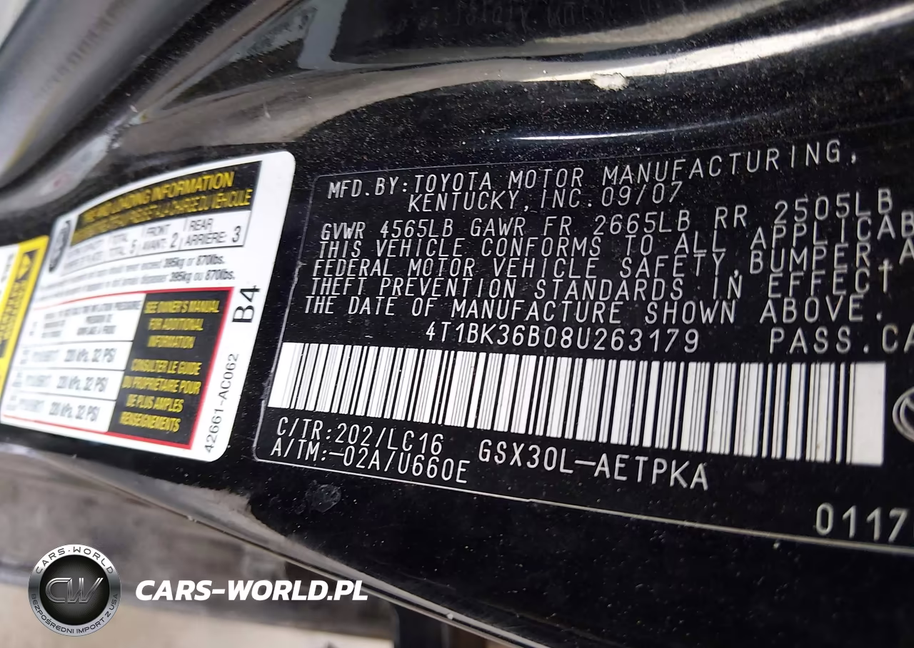 2008 Toyota Avalon Limited VIN:4T1BK36B08U263179 - 9