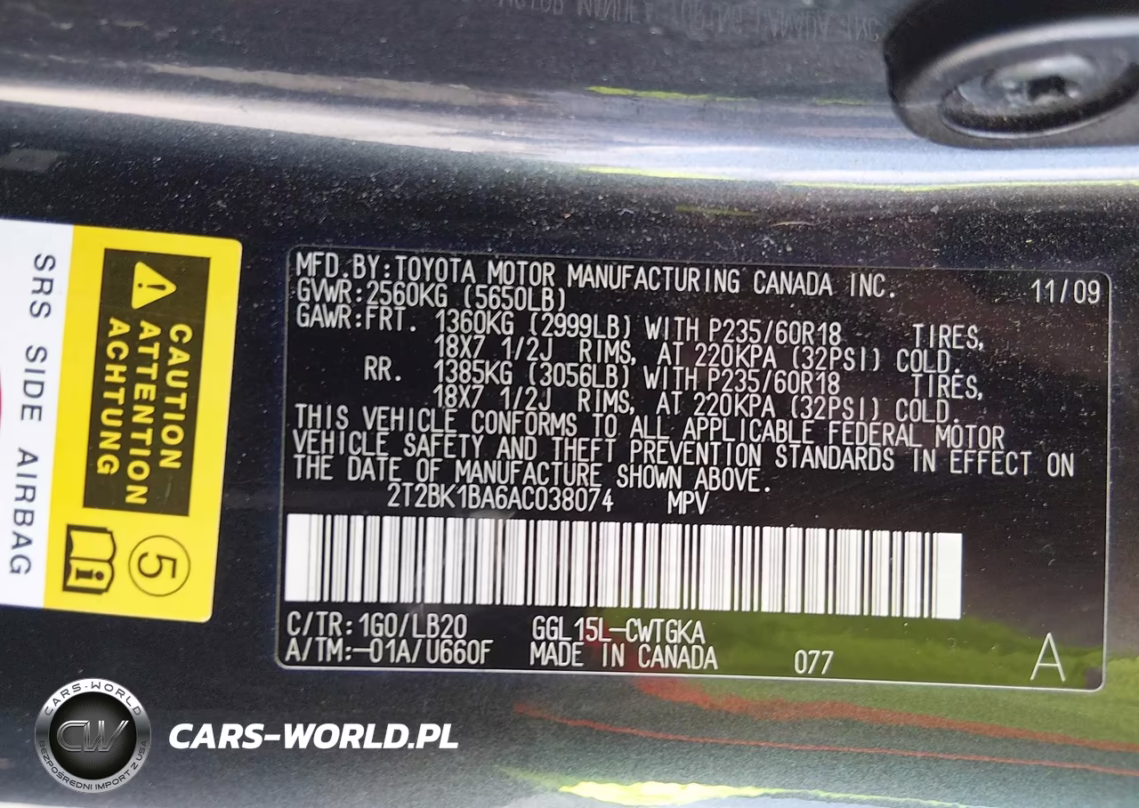 2010 Lexus Rx 350 VIN:2T2BK1BA6AC038074 - 9