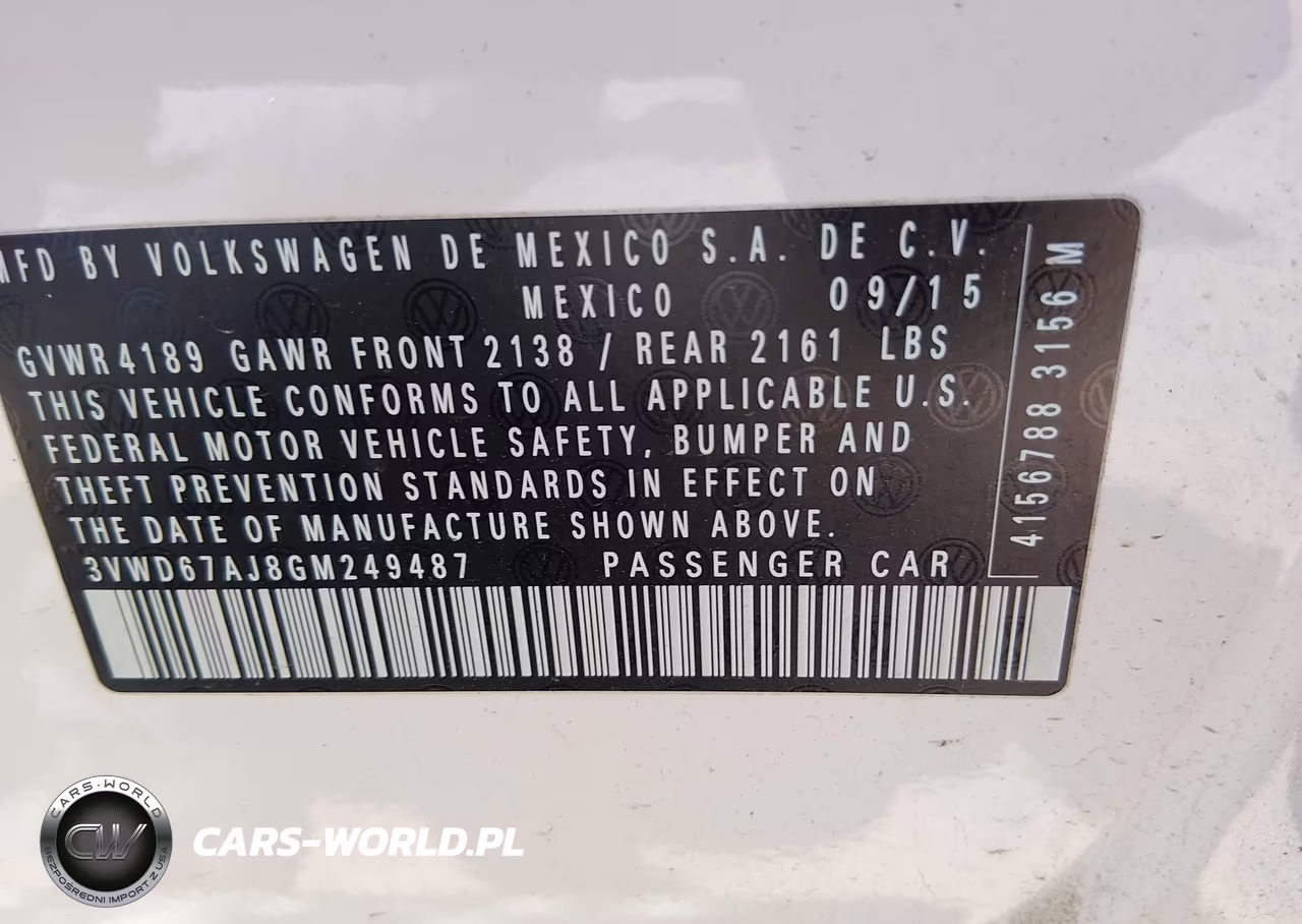 2016 Volkswagen Jetta 1.4T Se VIN:3VWD67AJ8GM249487 - 9