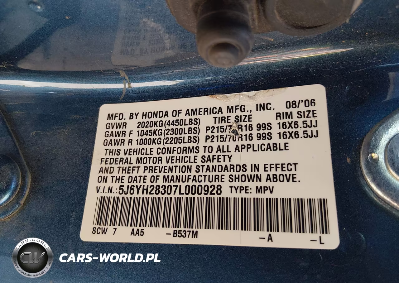 2007 Honda Element Lx VIN:5J6YH28307L000928 - 9