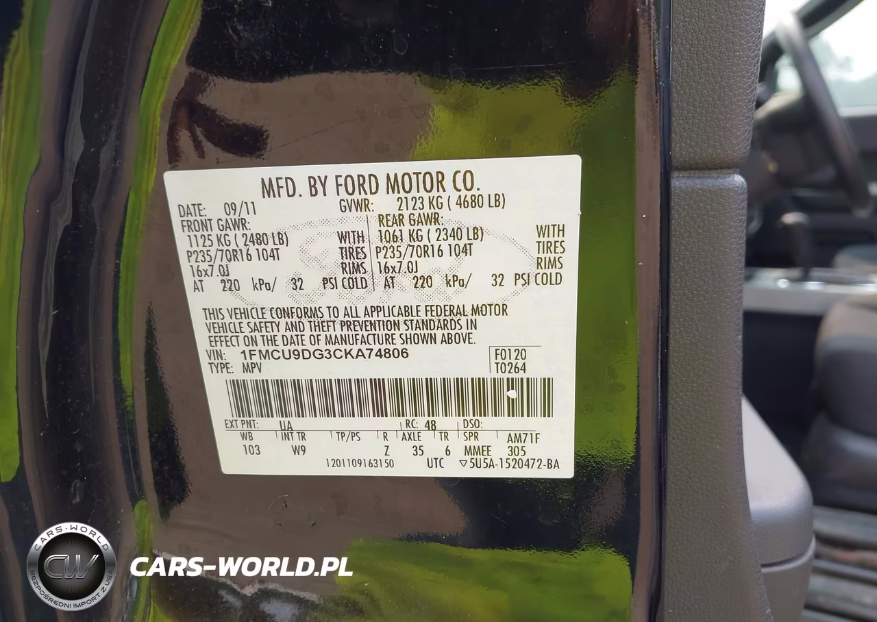 2012 Ford Escape Xlt VIN:1FMCU9DG3CKA74806 - 9