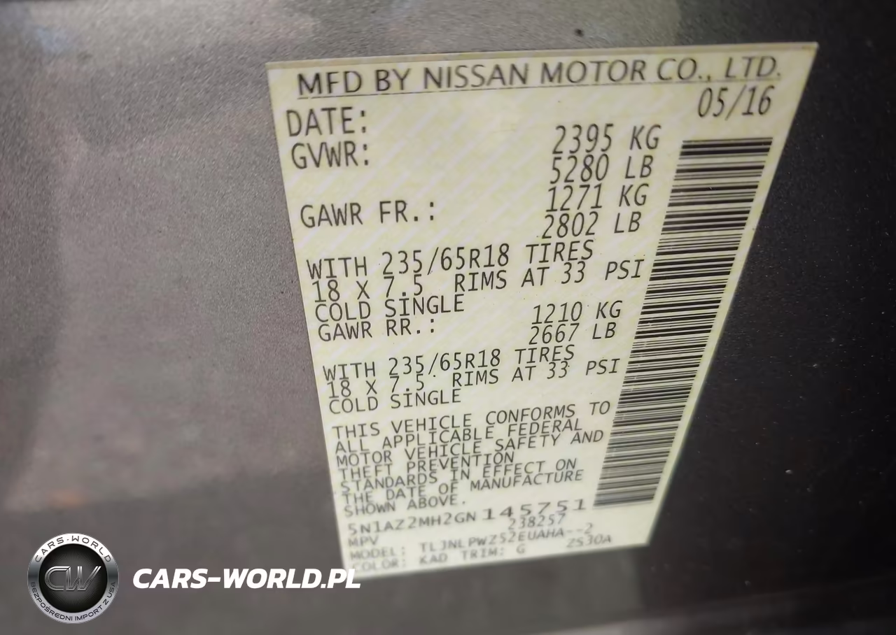 2016 Nissan Murano S VIN:5N1AZ2MH2GN145751 - 9