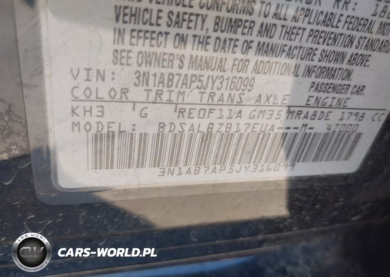 2018 Nissan Sentra S VIN:3N1AB7AP5JY316099 - 9