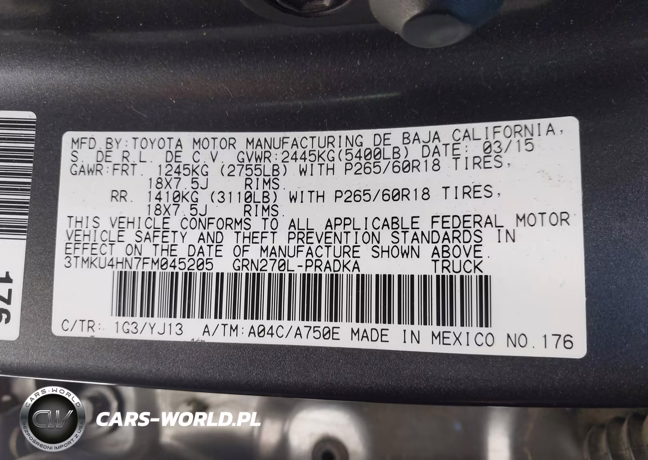 2015 Toyota Tacoma Prerunner V6 VIN:3TMKU4HN7FM045205 - 9