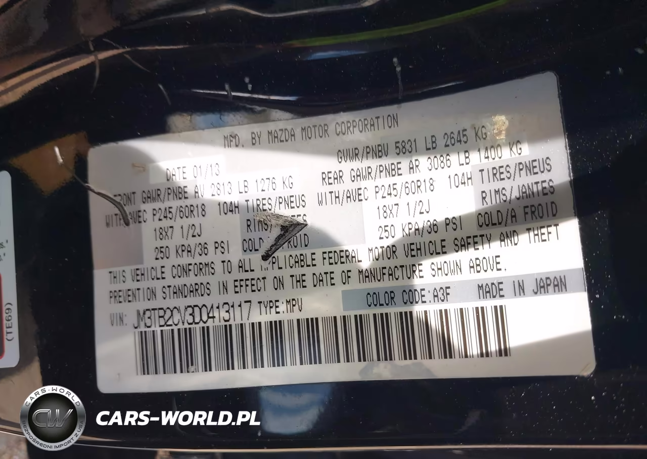 2013 Mazda Cx-9 Touring VIN:JM3TB2CV3D0413117 - 9