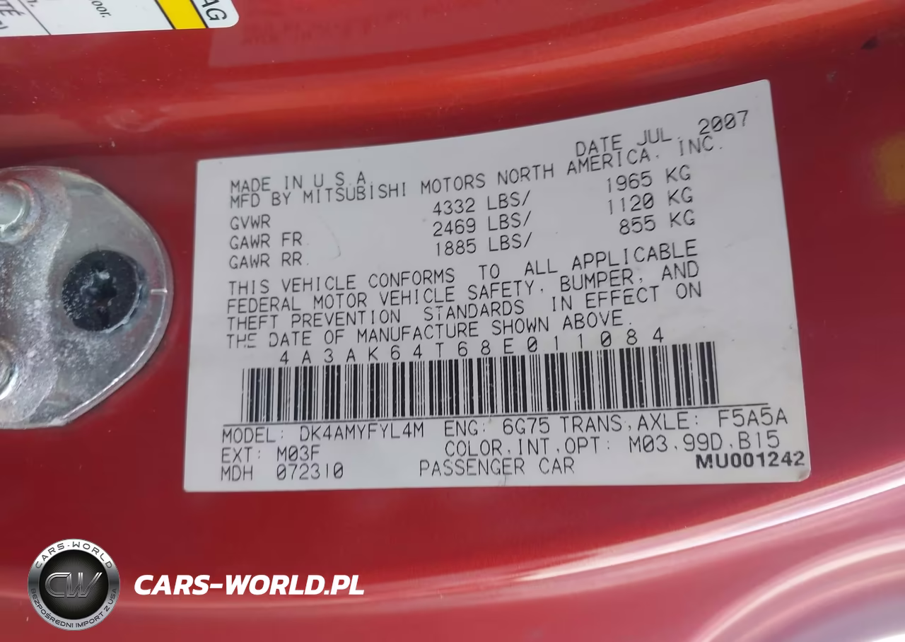 2008 Mitsubishi Eclipse Se V6 VIN:4A3AK64T68E011084 - 9
