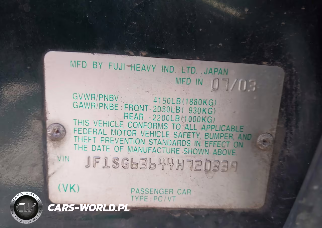 2004 Subaru Forester 2.5X VIN:JF1SG63644H720339 - 9