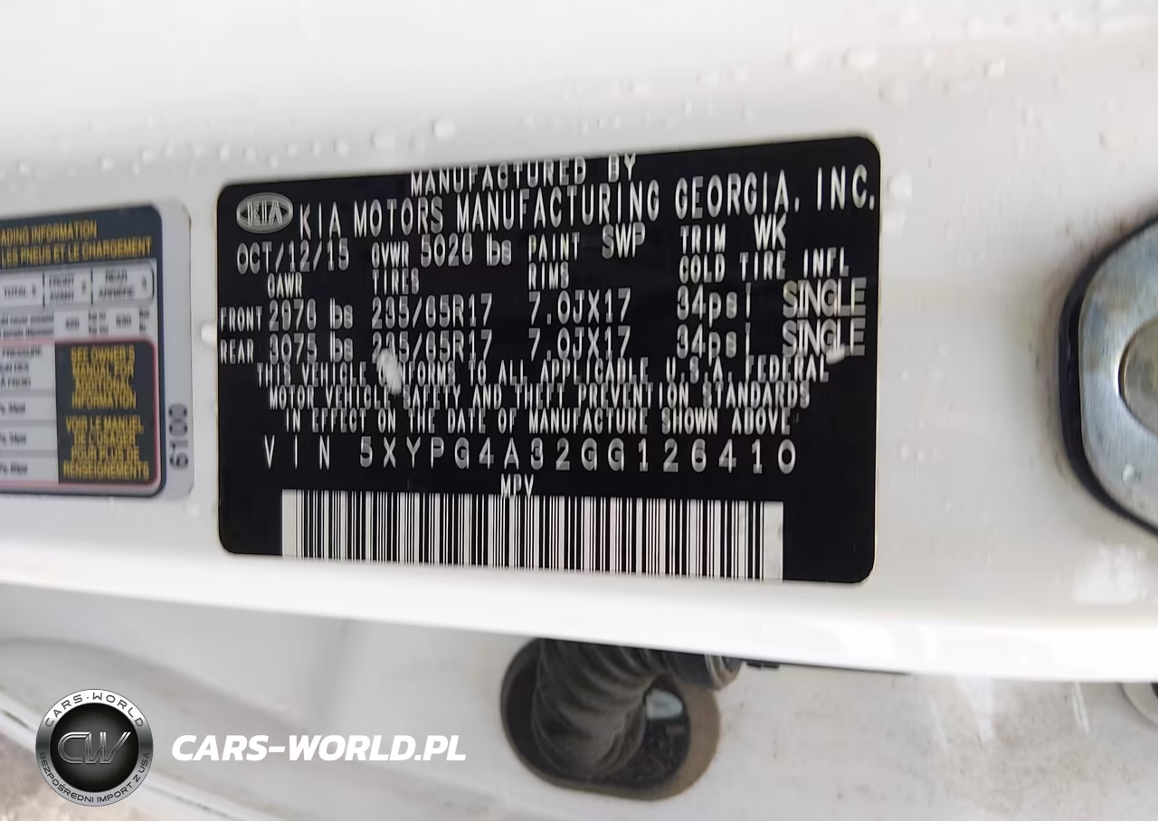 2016 Kia Sorento 2.4L Lx VIN:5XYPG4A32GG126410 - 9