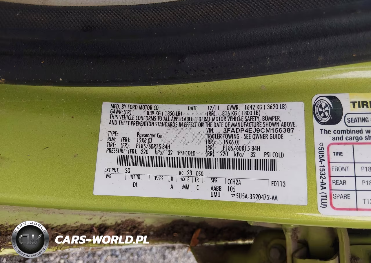 2012 Ford Fiesta Se VIN:3FADP4EJ9CM156387 - 9