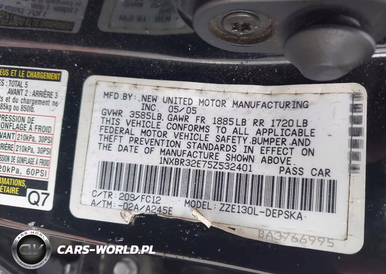 2005 Toyota Corolla S VIN:1NXBR32E75Z532401 - 9