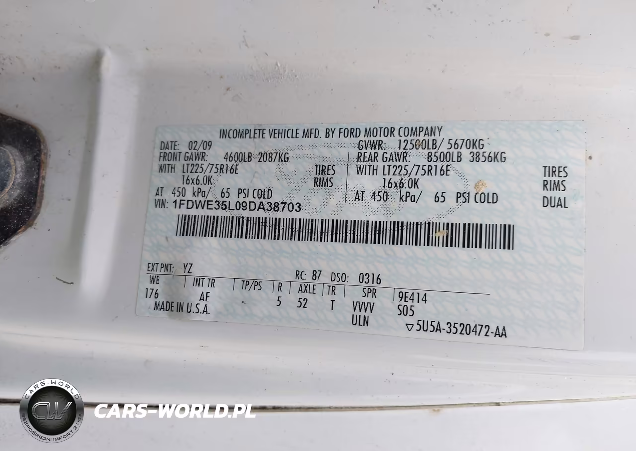 2009 Ford E-350 Cutaway VIN:1FDWE35L09DA38703 - 8