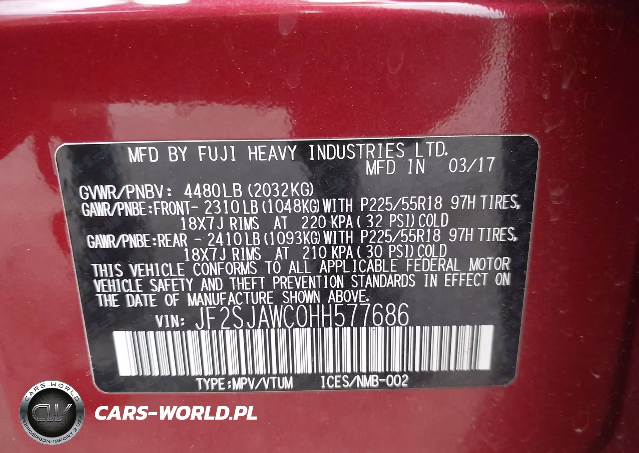 2017 Subaru Forester 2.5I Touring VIN:JF2SJAWC0HH577686 - 9