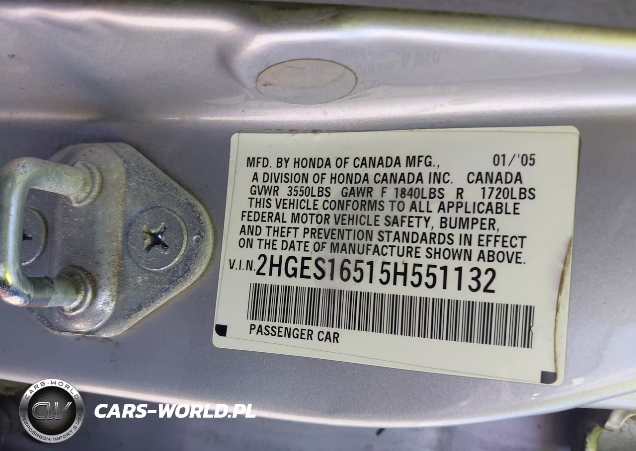 2005 Honda Civic Lx VIN:2HGES16515H551132 - 9