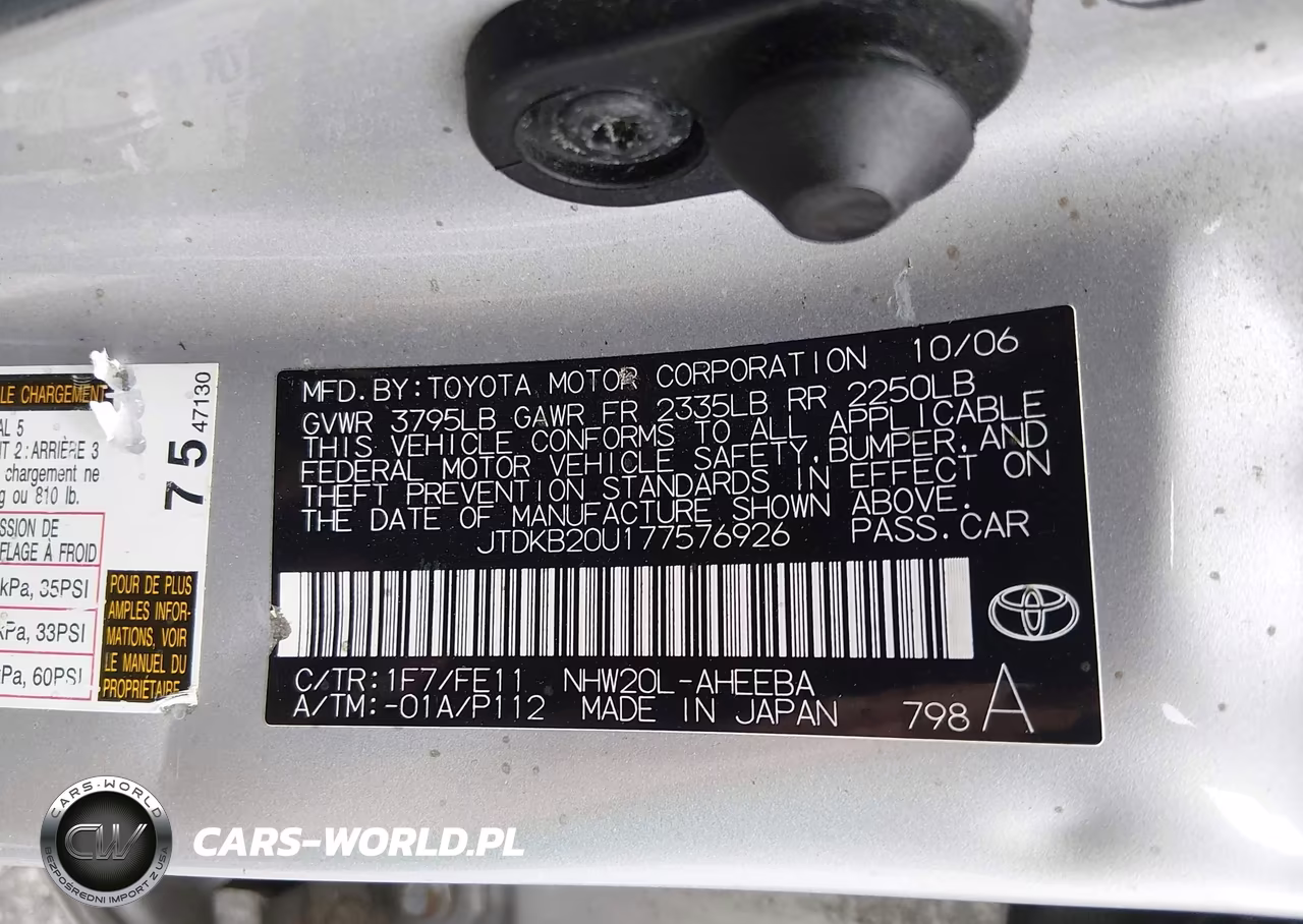 2007 Toyota Prius VIN:JTDKB20U177576926 - 9