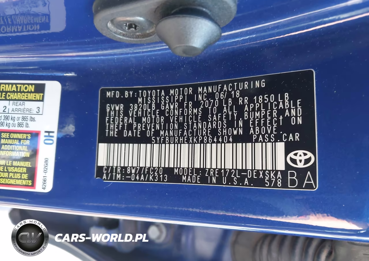 2019 Toyota Corolla Se VIN:5YFBURHEXKP864404 - 9
