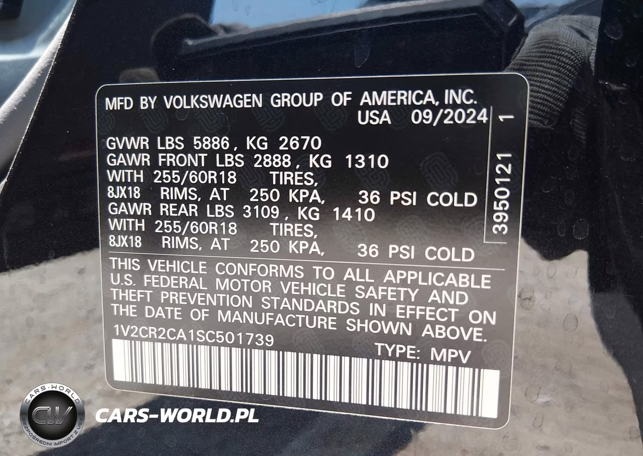 2025 Volkswagen Atlas 2.0T Peak Edition VIN:1V2CR2CA1SC501739 - 9