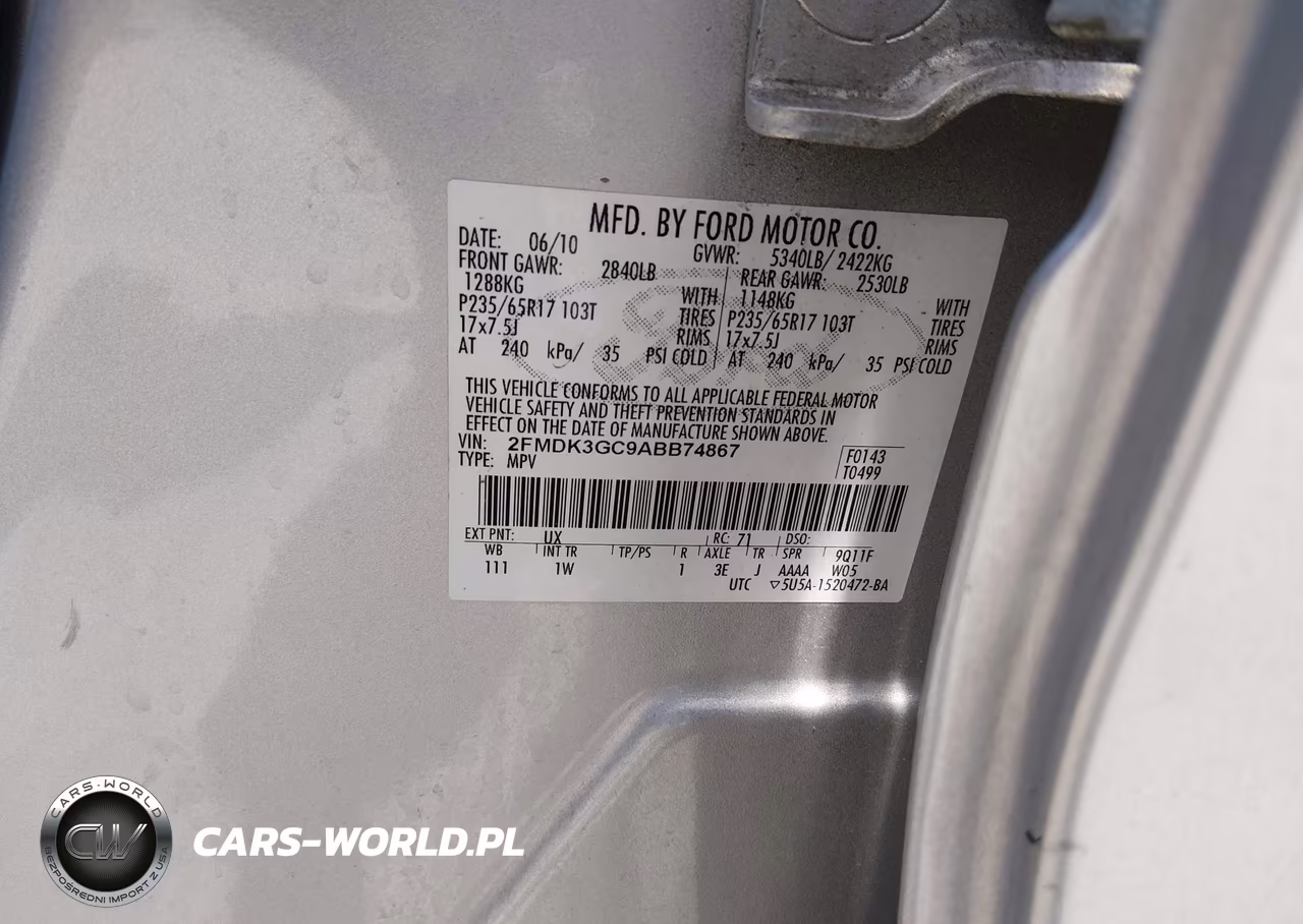 2010 Ford Edge Se VIN:2FMDK3GC9ABB74867 - 9