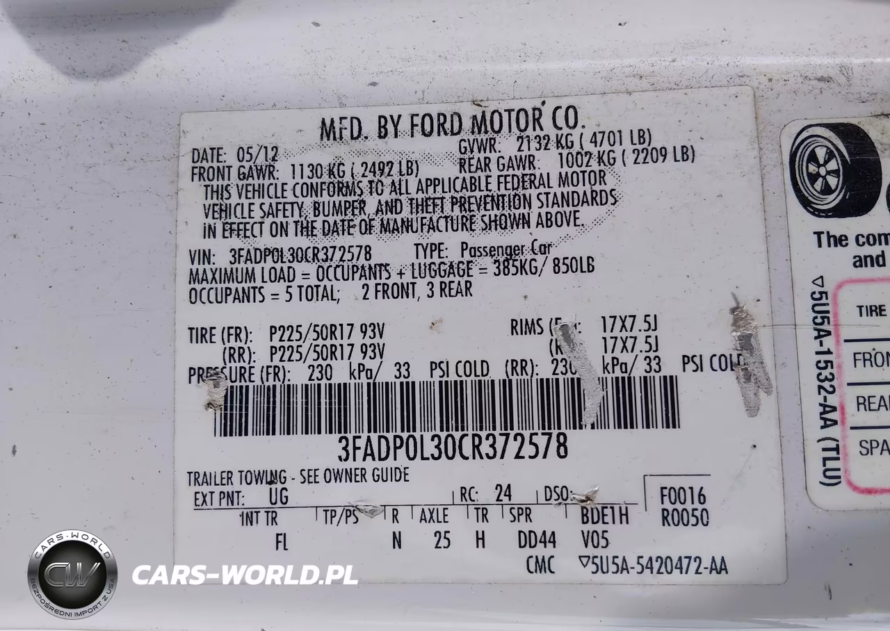 2012 Ford Fusion Hybrid VIN:3FADP0L30CR372578 - 9